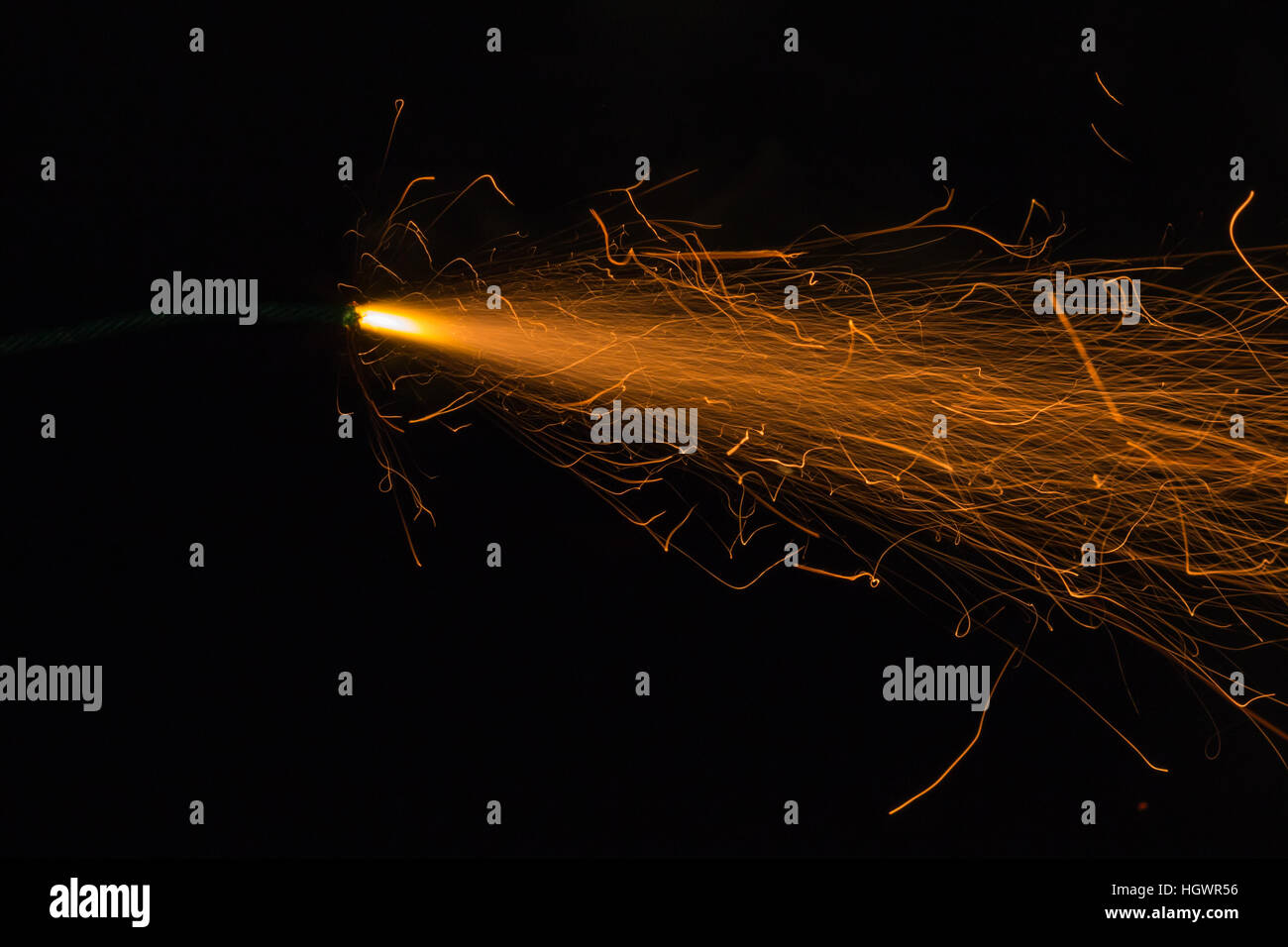 Studioaufnahme von th brennen Sicherung, Feuerwerk Zündung, Bombe Sicherung Stockfoto