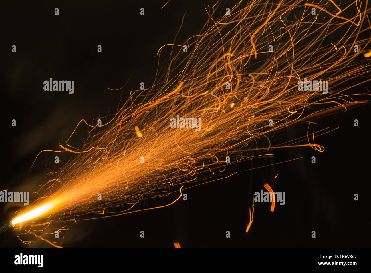 Studioaufnahme von th brennen Sicherung, Feuerwerk Zündung, Bombe Sicherung Stockfoto