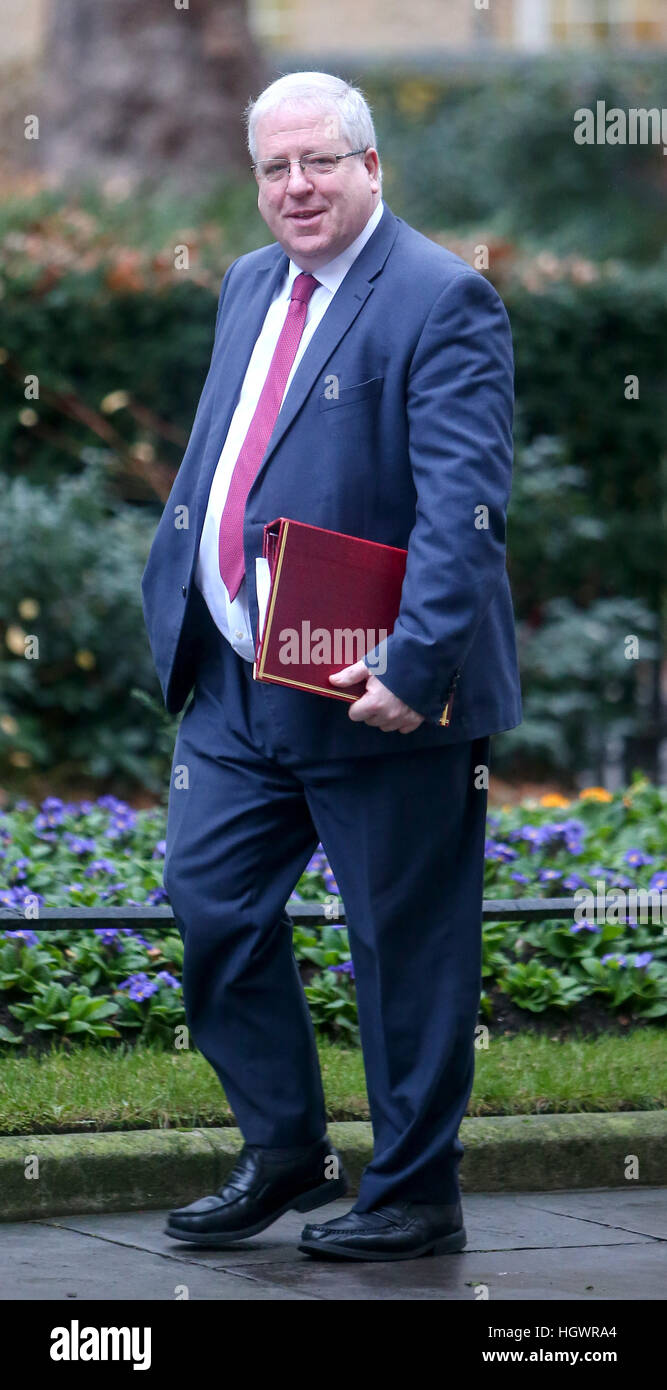 Patrick McLoughlin, Kanzler des Herzogtums von Lancaster, Teilnahme an der wöchentlichen Kabinettssitzung in 10 Downing Street, London.  Mitwirkende: Patrick McLoughlin Where: London, Vereinigtes Königreich bei: 13. Dezember 2016 Stockfoto