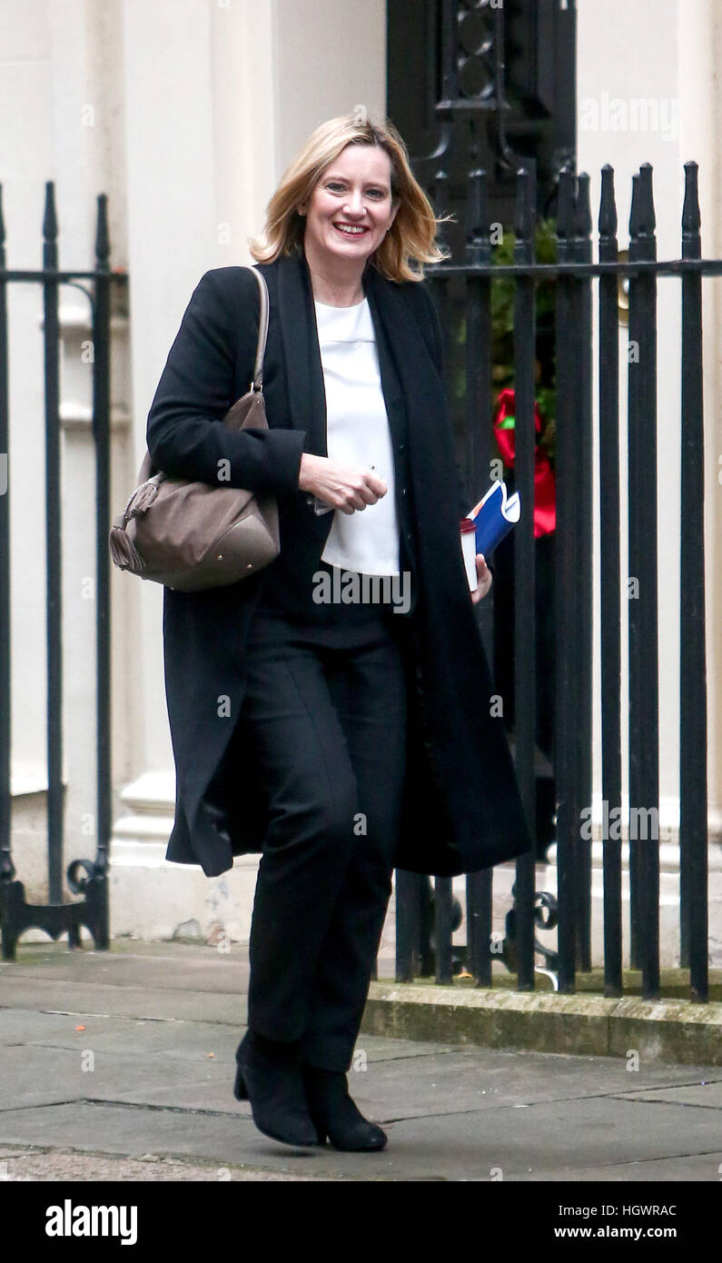 Amber Rudd, Secretary Of State for the Home Department, Teilnahme an der wöchentlichen Kabinettssitzung in 10 Downing Street, London.  Mitwirkende: Amber Rudd wo: London, Vereinigtes Königreich bei: 13. Dezember 2016 Stockfoto