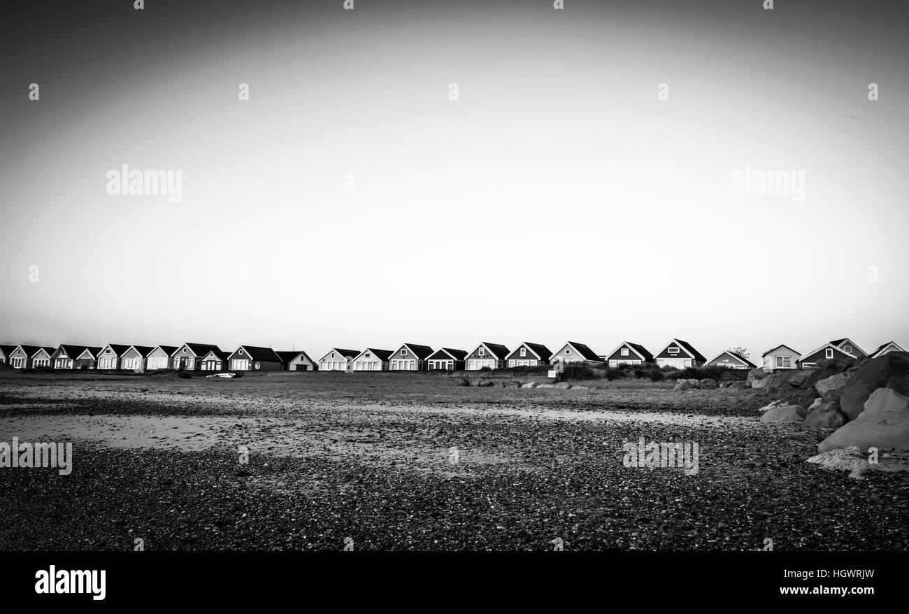 Hengistbury Kopf in Dorset in schwarz in weiß Stockfoto