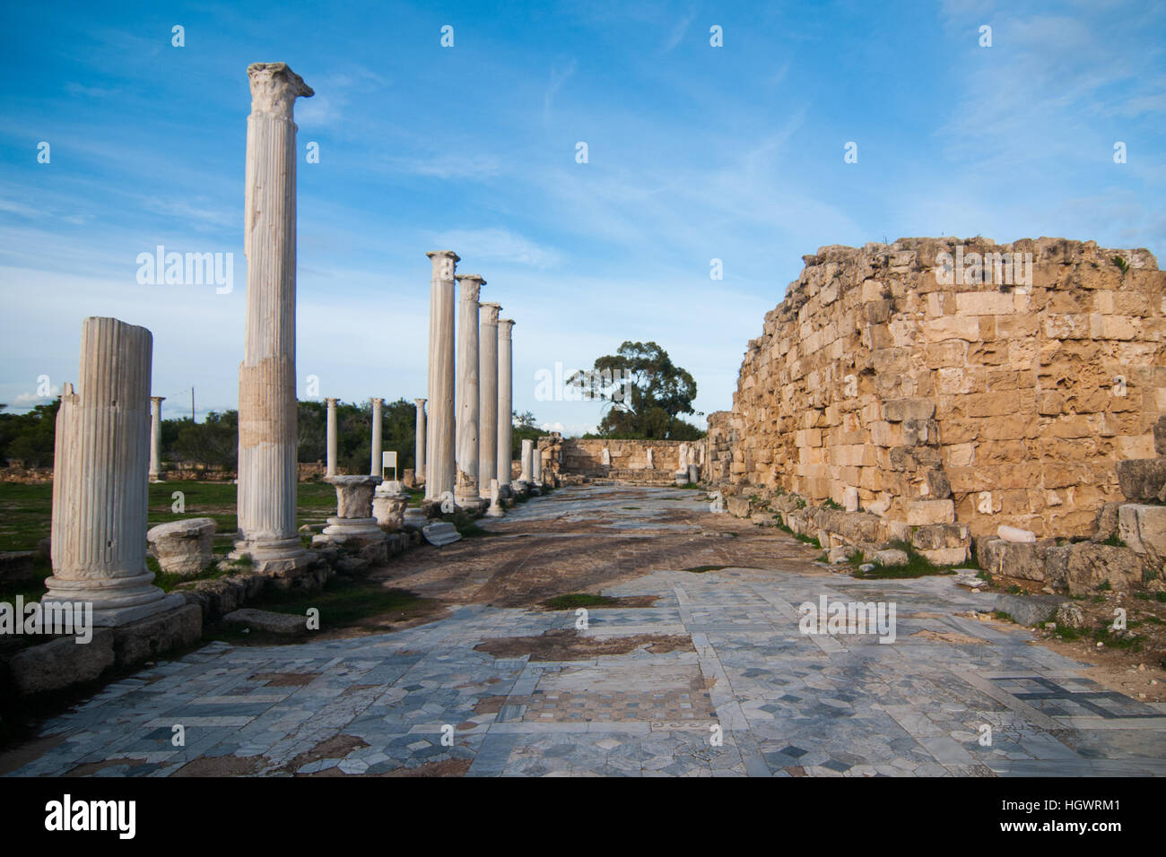 Römer Ruinen der Stadt Salamis in der Nähe von Famagusta, Nordzypern. Stockfoto