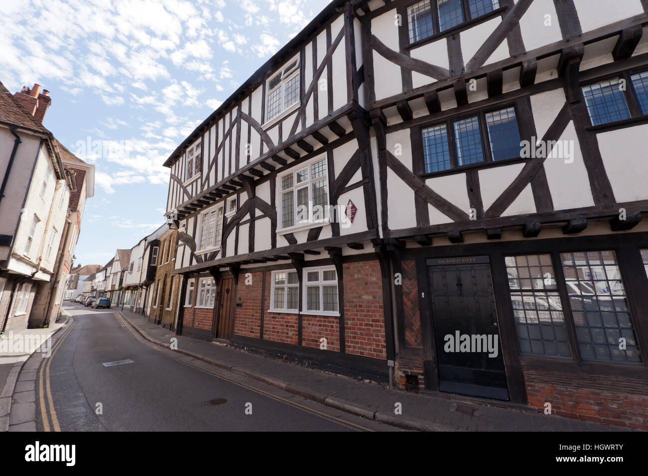 39 und 41 Strand Street Sandwich, Kent, früher bekannt als Pilgerhaus) ist ein 14. bis 16. Jahrhundert Holz gerahmt Tudor-Gebäude Stockfoto