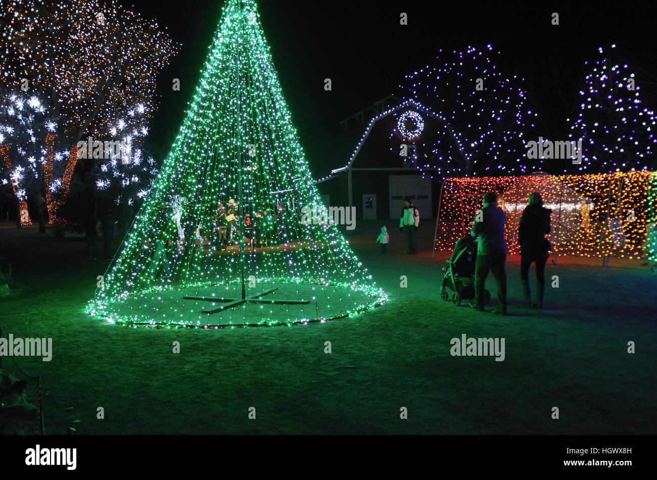 Weihnachten wird am Hudson Gärten, Littleton, CO Stockfoto