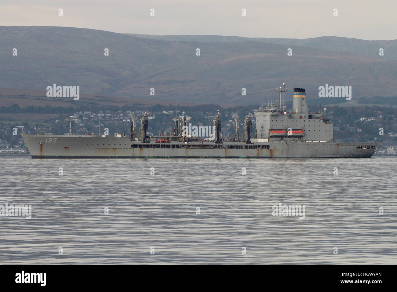 USNS Leroy Grumman (T-AO-195), eine Henry J Kaiser-class Flotte Nachschub Öler der US Navy nach der Übung Joint Warrior 16-2 Stockfoto