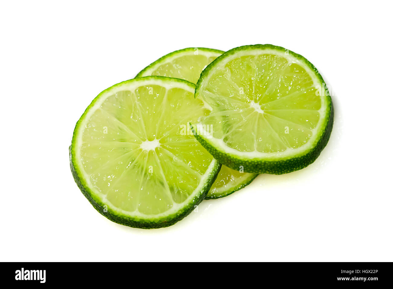 Kalk auf einem weißen Hintergrund Stockfoto