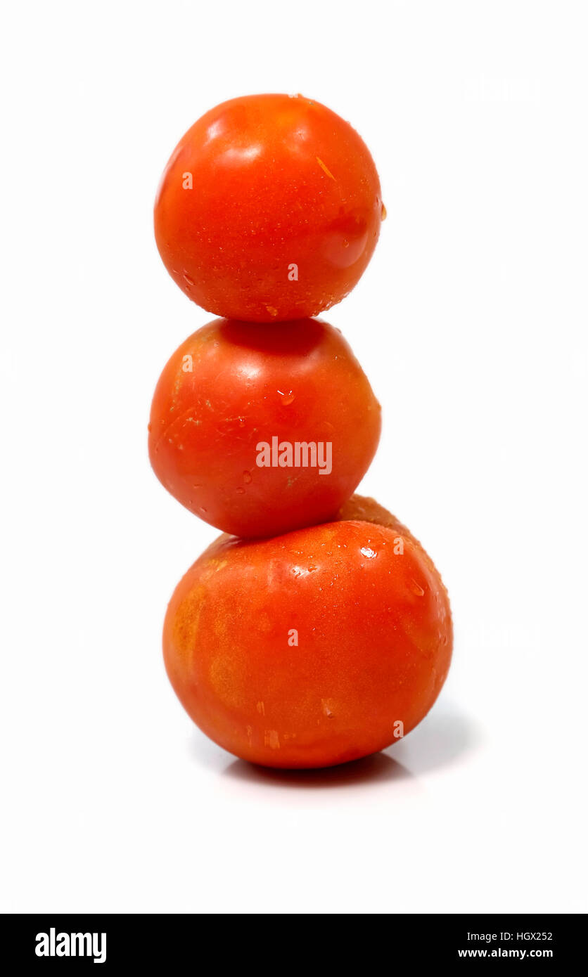 Tomaten auf einem weißen Hintergrund Stockfoto