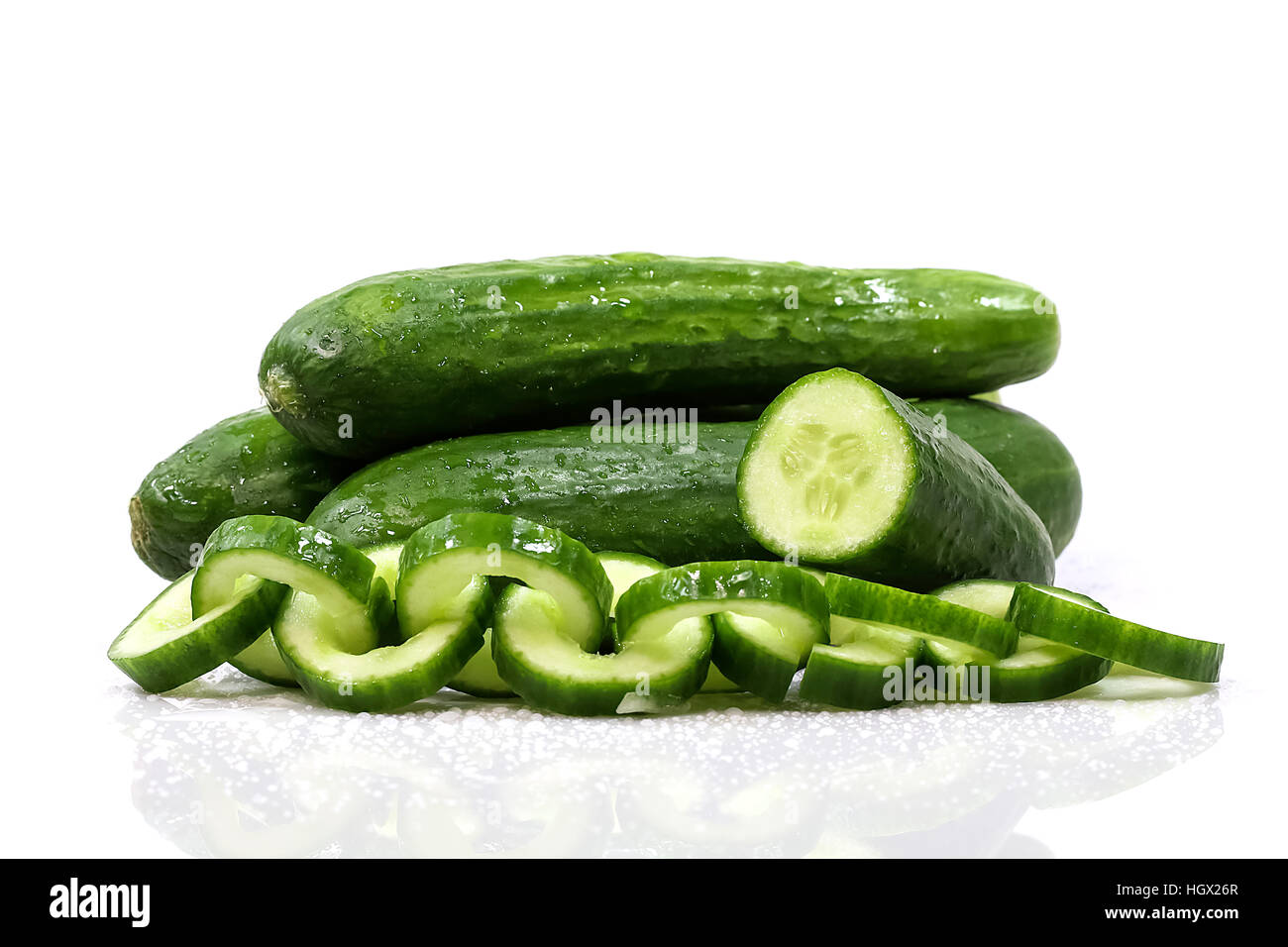 Gurke auf einem weißen Hintergrund Stockfoto