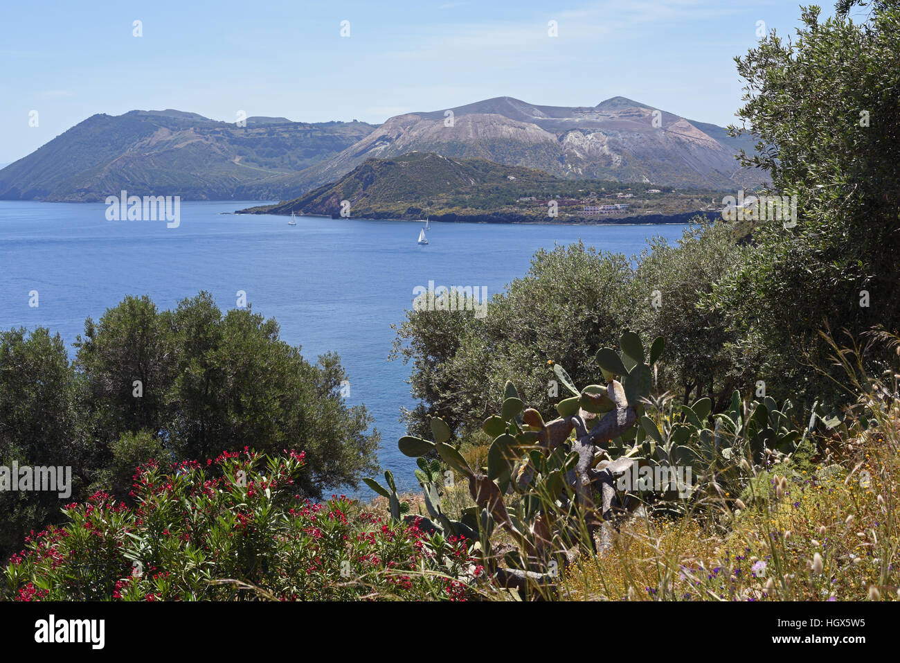 Vulcano von Lipari, Äolischen Inseln Stockfoto