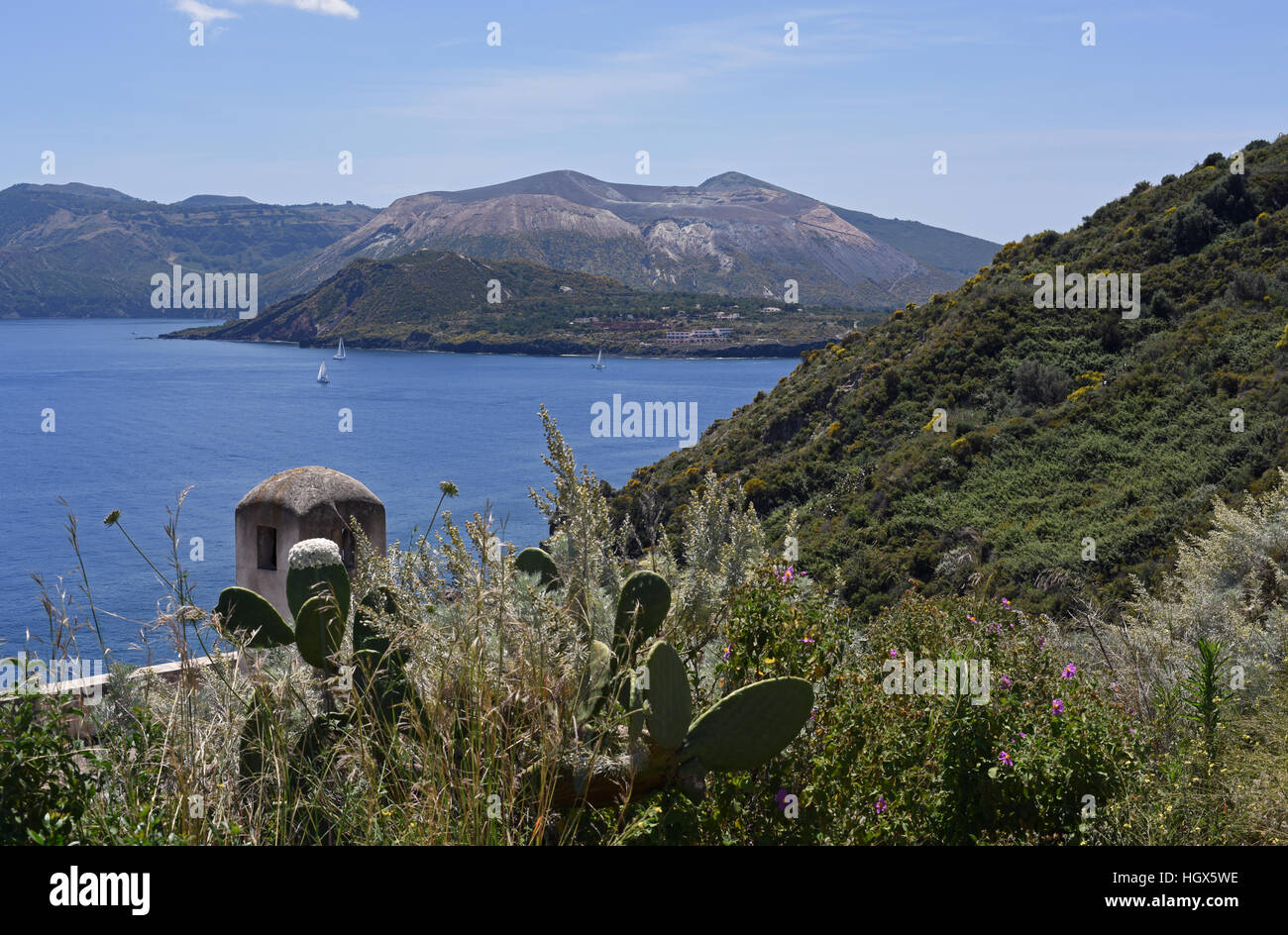 Vulcano von Lipari, Äolischen Inseln Stockfoto