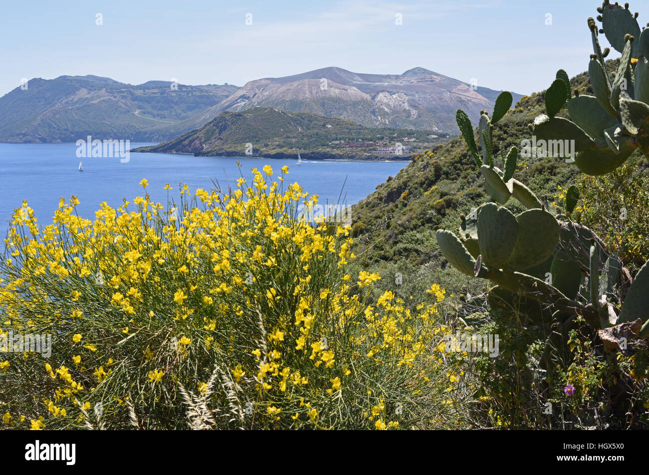 Vulcano von Lipari, Äolischen Inseln Stockfoto