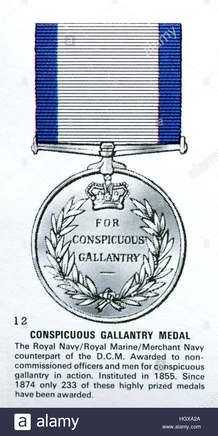 Auffällige Galanterie-Medaille an Royal Navy und Royal Marine Unteroffiziere für auffallende Edelmut in Aktion Stockfoto