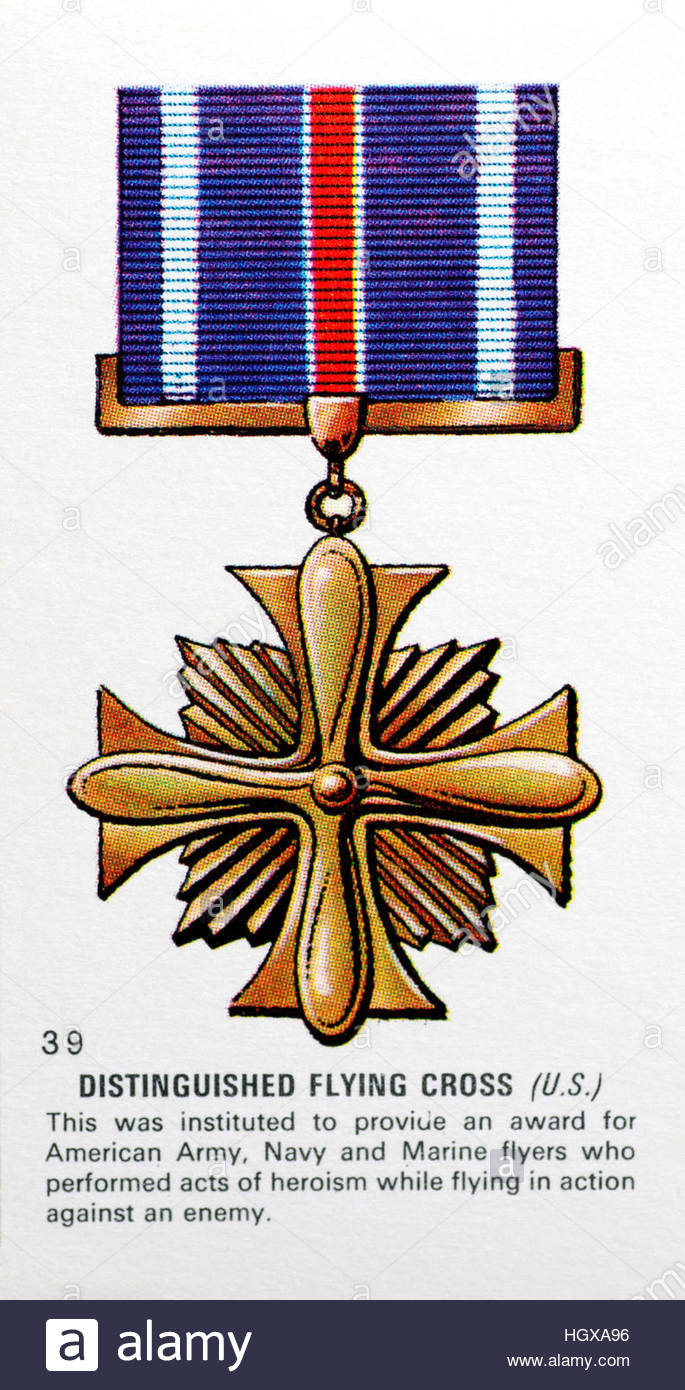 Distinguished Flying Cross, amerikanische Medaille für Heer und Marine Piloten für Heldentaten gegen den Feind Stockfoto