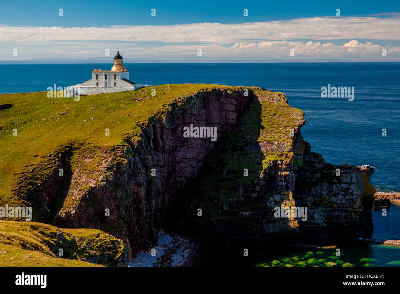 Stoner Leuchtturm, Stoner Kopf, Westküste, Scotland, UK Stockfoto