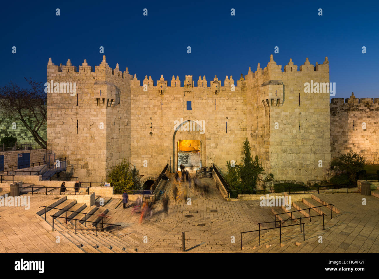 Damaskus-Tor in der alten Stadt, Jerusalem, Israel Stockfoto