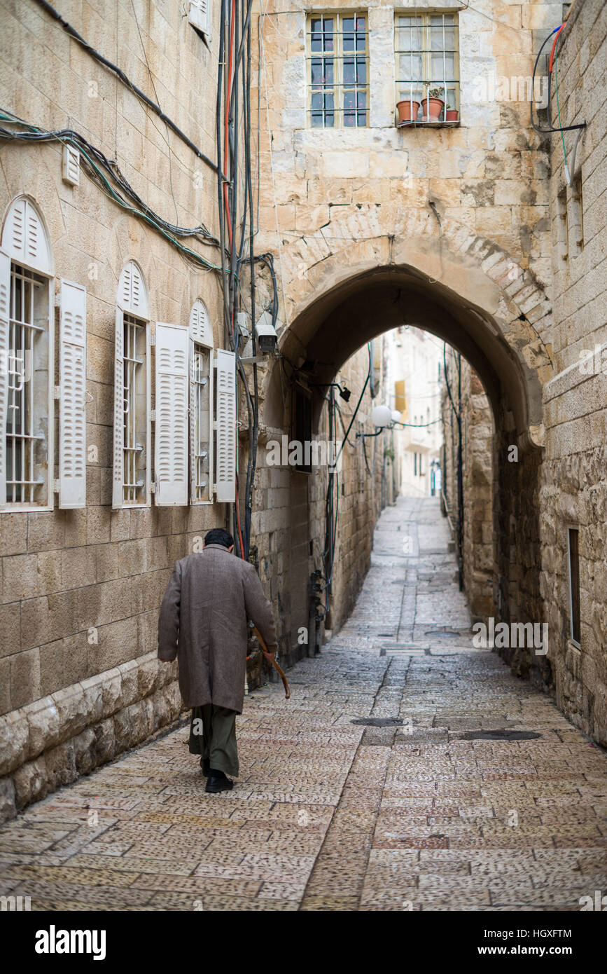 Juden in den Straßen von Jerusalem, Israel, Nahost Stockfoto