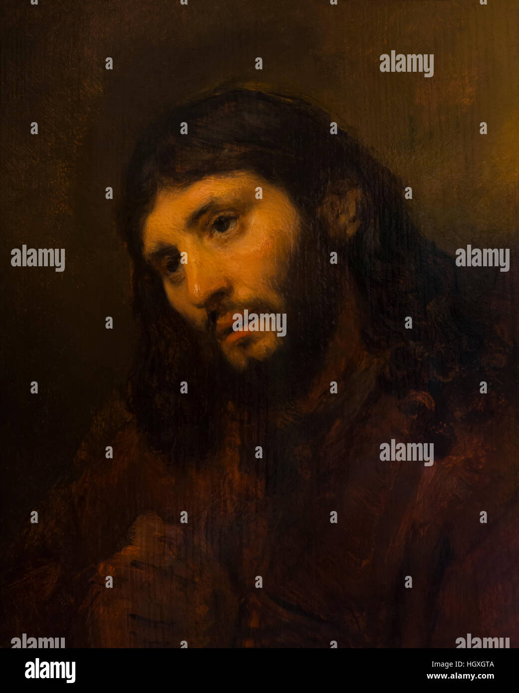 Haupt Christi, von Rembrandt, ca. 1648, Rembrandt Haus Museum, das Rembrandthaus, Amsterdam, Niederlande. Stockfoto