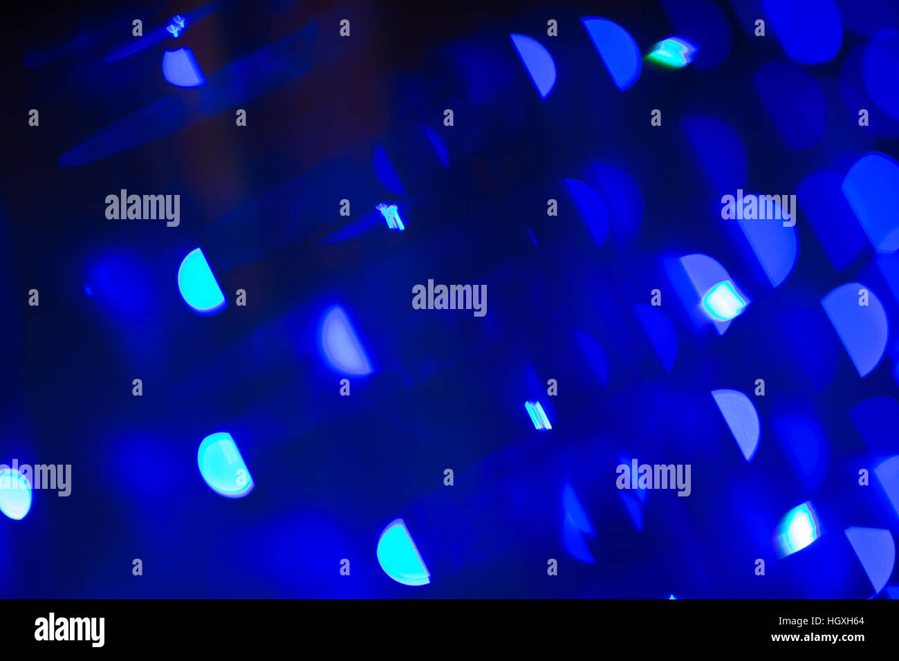 Blaue defokussierten Weihnachten oder Urlaub Lichter-Hintergrund Stockfoto