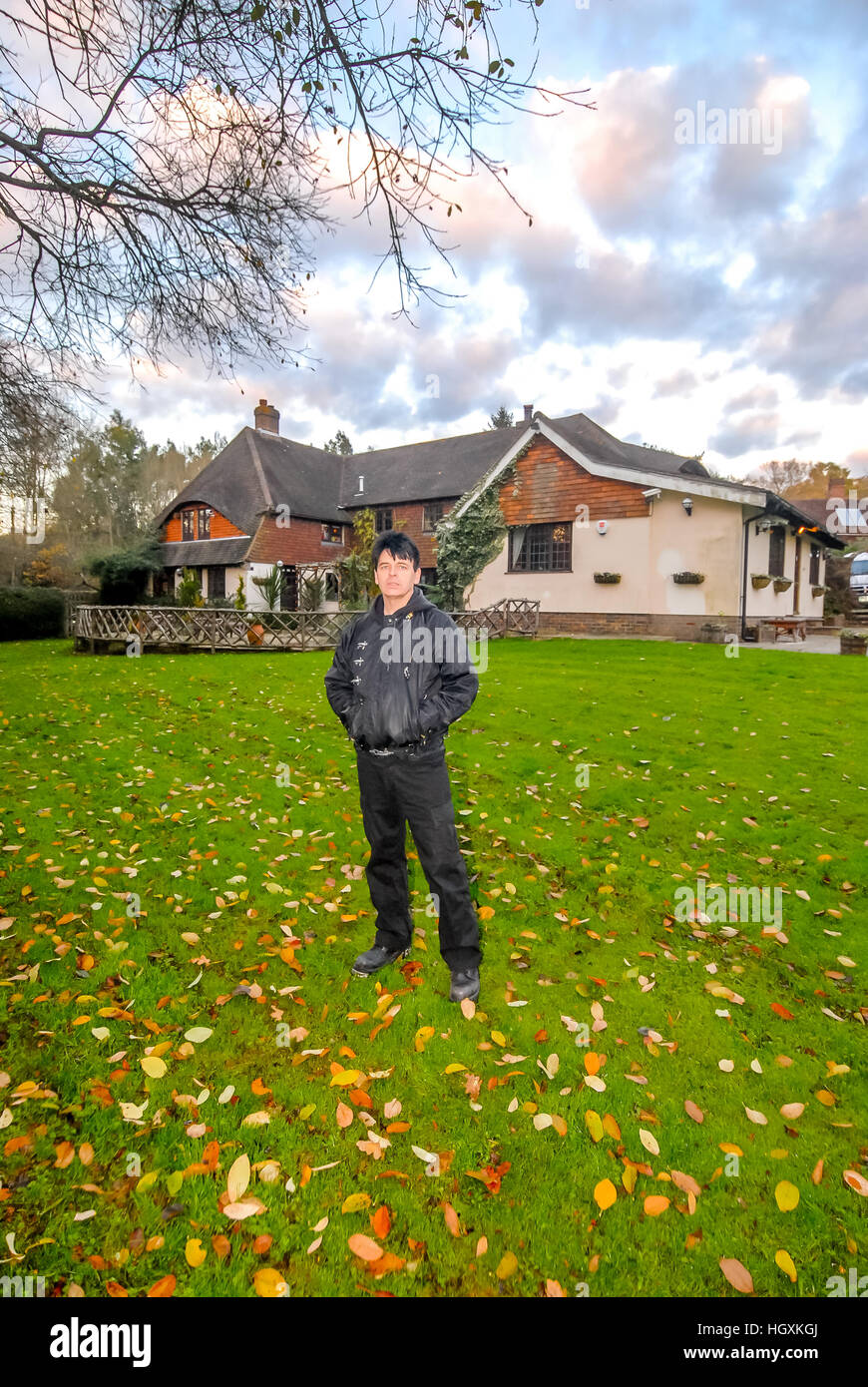 Musiker Gary Numan, zu Hause in Waldron, East Sussex. Stockfoto