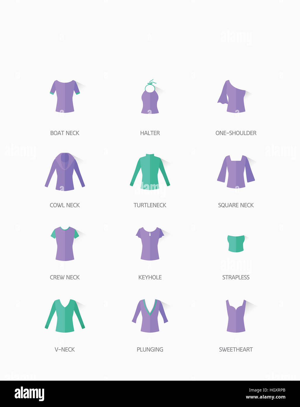 Ikonen der verschiedenen Kleider Stockfoto