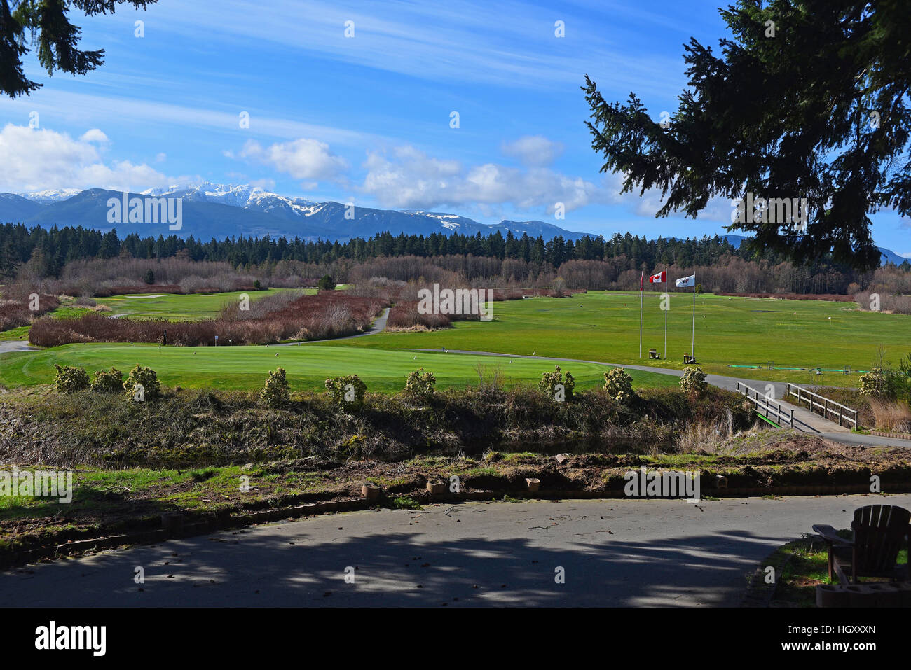 Die malerische Fasan Glen Golfplatz Qualicum Beach auf Vancouver Island, BC Kanada. SCO 11.603. Stockfoto
