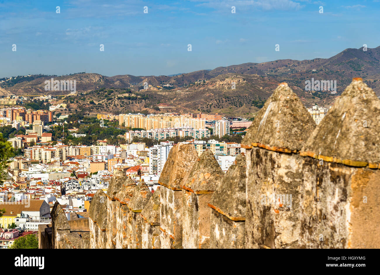 Burg Gibralfaro in Malaga - Andalusien, Spanien Stockfoto