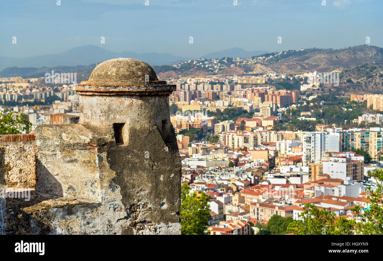 Burg Gibralfaro in Malaga - Andalusien, Spanien Stockfoto