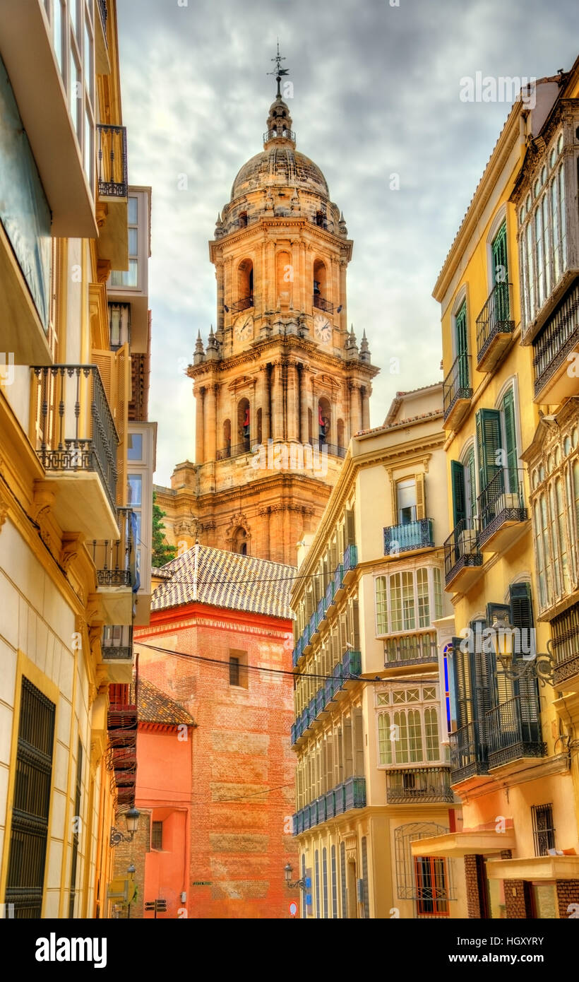 Ansicht der Kathedrale von Málaga, Andalusien, Spanien Stockfoto