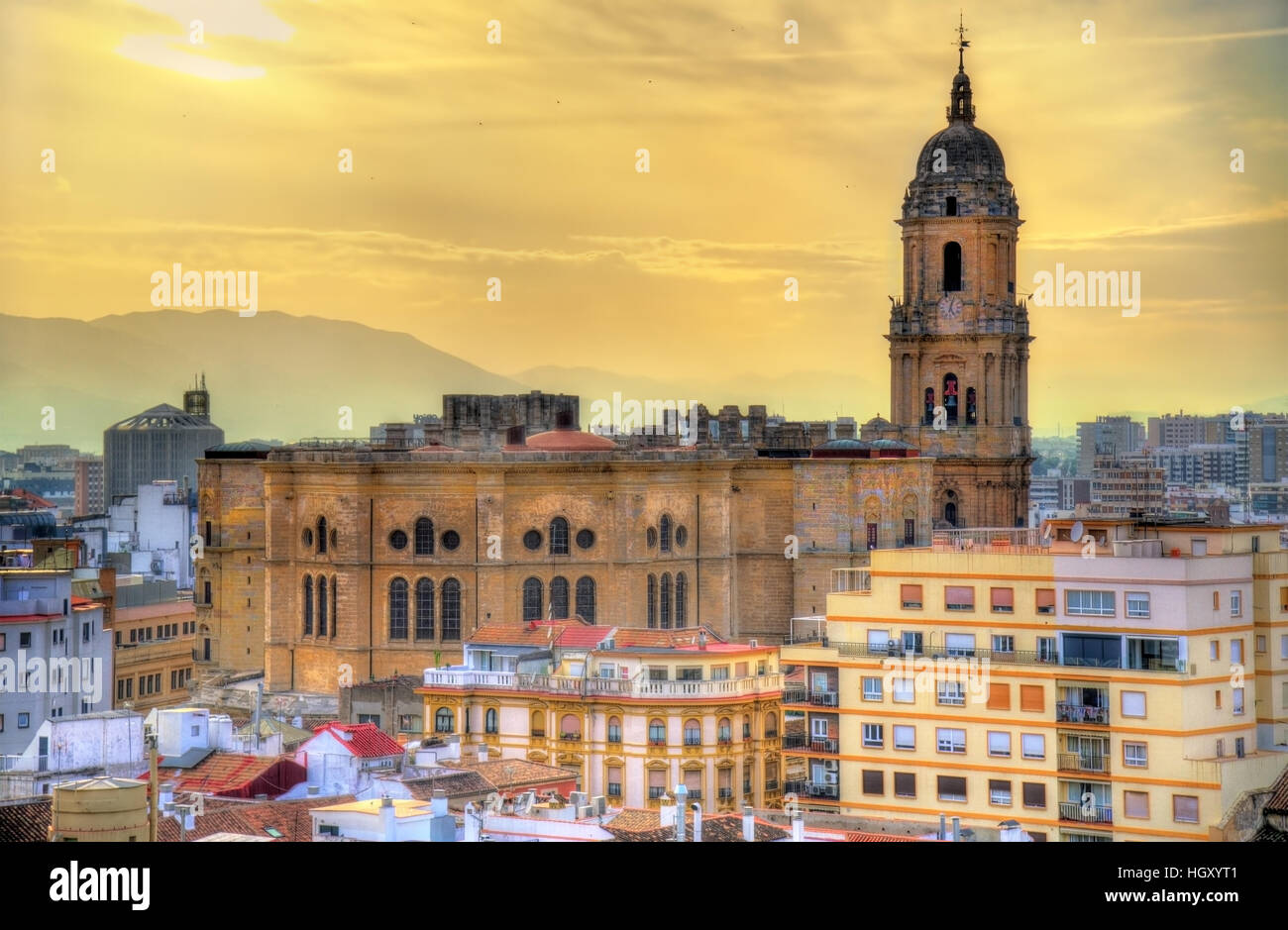 Ansicht der Kathedrale von Málaga, Andalusien, Spanien Stockfoto