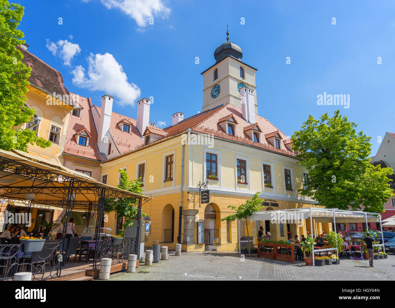 Die Stadt von Sibiu in Rumänien Stockfoto