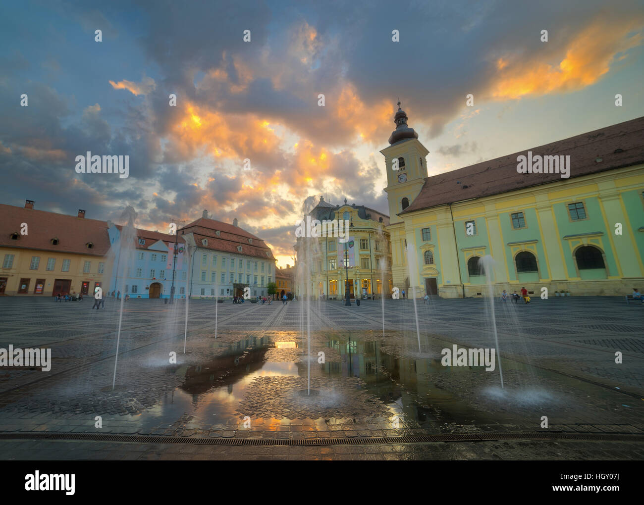 Die Stadt von Sibiu in Rumänien Stockfoto