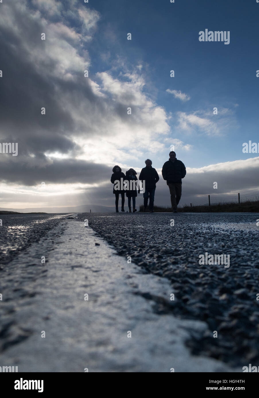 ein Familienausflug in den Yorkshire dales Stockfoto