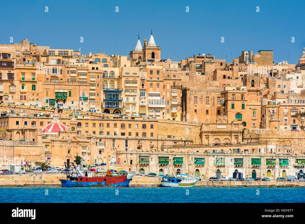 Befestigte Stadt Valletta Malta Stockfoto