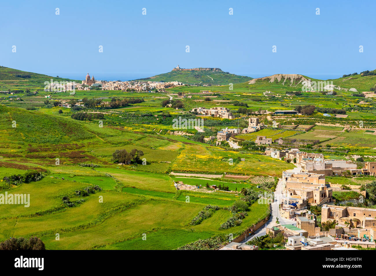 Blick über Gozo Malta Stockfoto