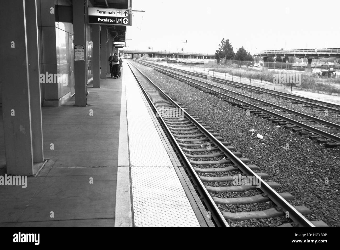 New Jersey, Bahn, Schiene, Transport, schwarz und weiß, Hintergrund, Stockfoto