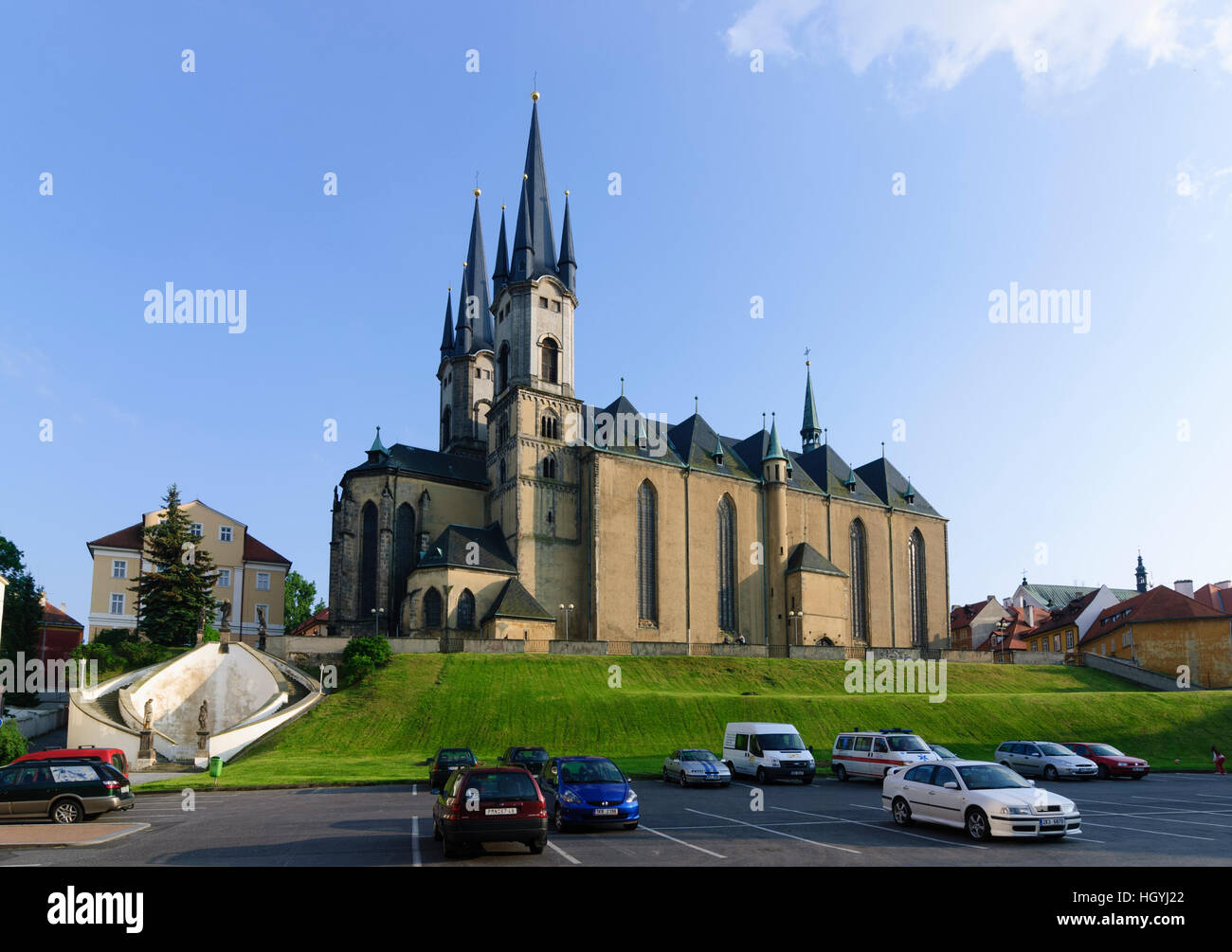 Cheb (Eger): Kirche St. Niklas, Tschechische Repu-, Karlsbader Region, Bezirk Karlovy Vary Stockfoto