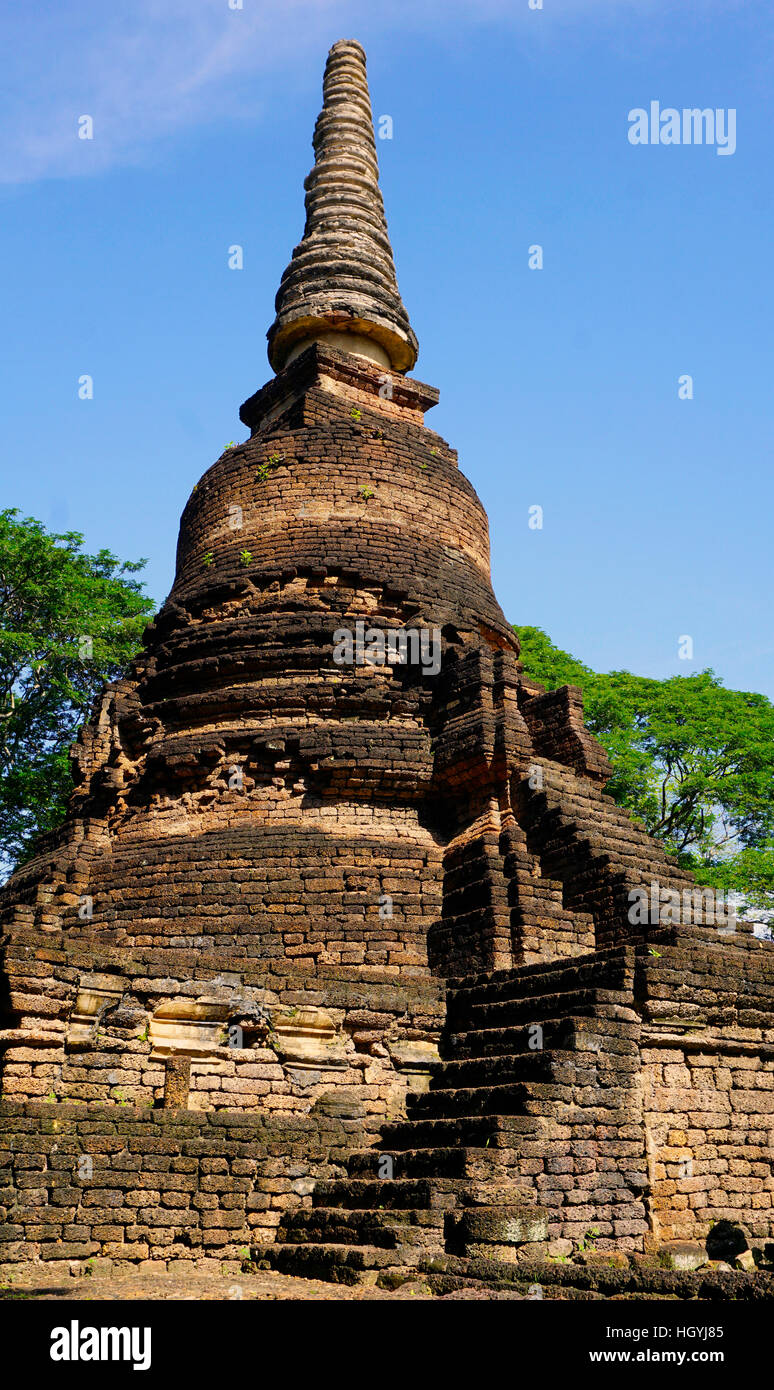 Historische Pagode Wat Nang Phaya Tempel in Sukhothai Weltkulturerbe Stockfoto