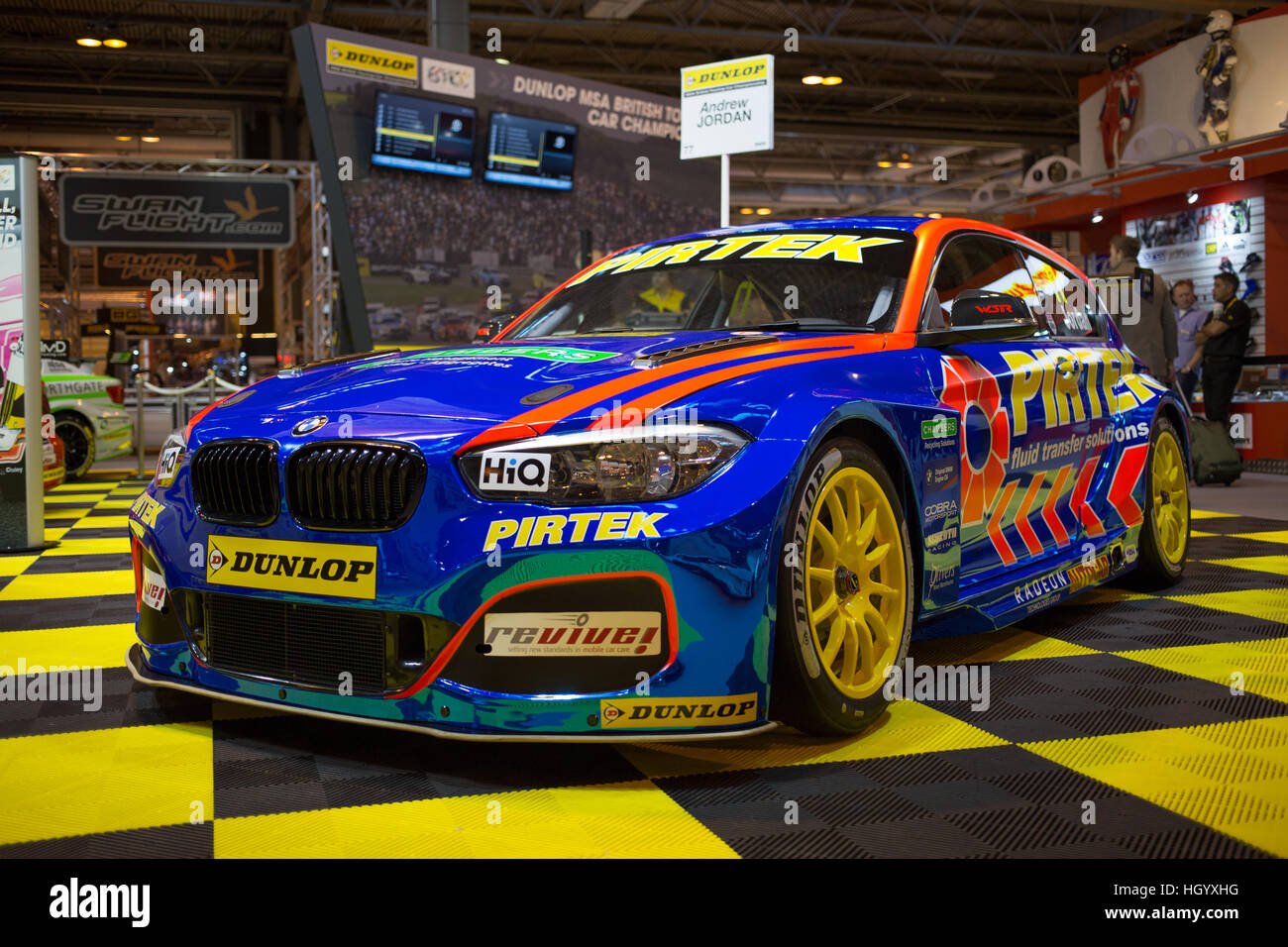 Birmingham, UK 14. Januar 2017 die brandneue WSR Pirtek racing gesponsert BMW 125i die Andrew Jordan in der BTCC-Meisterschaft im Jahr 2017 racing wird © Steven Reh/Alamy Live News Stockfoto