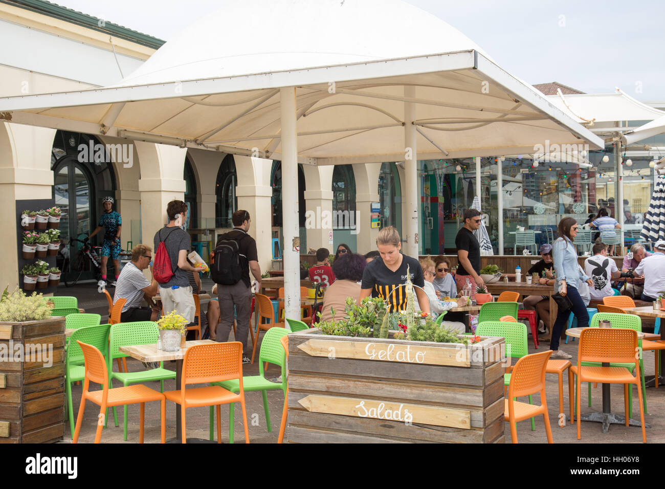 Restaurant-Café am Bondi Beach, Sydney, Australien Stockfoto