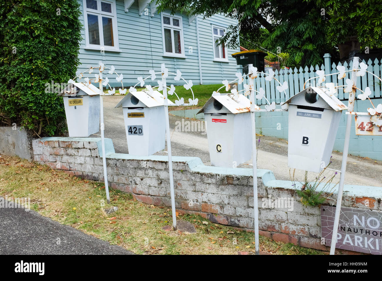 Postfächer in Neuseeland. Stockfoto