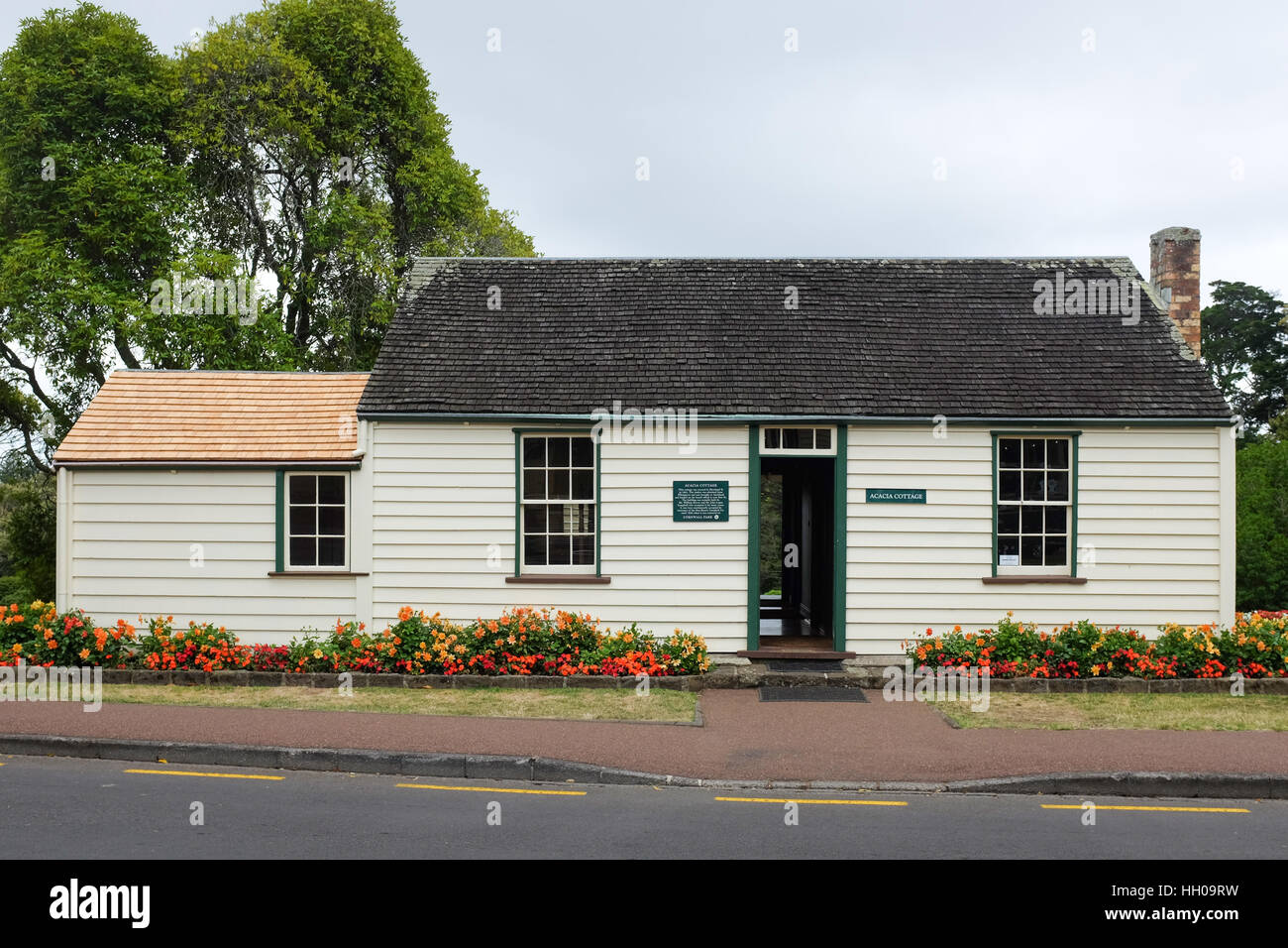 Acacia Cottage in Cornwall Park, Auckland, Neuseeland. Stockfoto