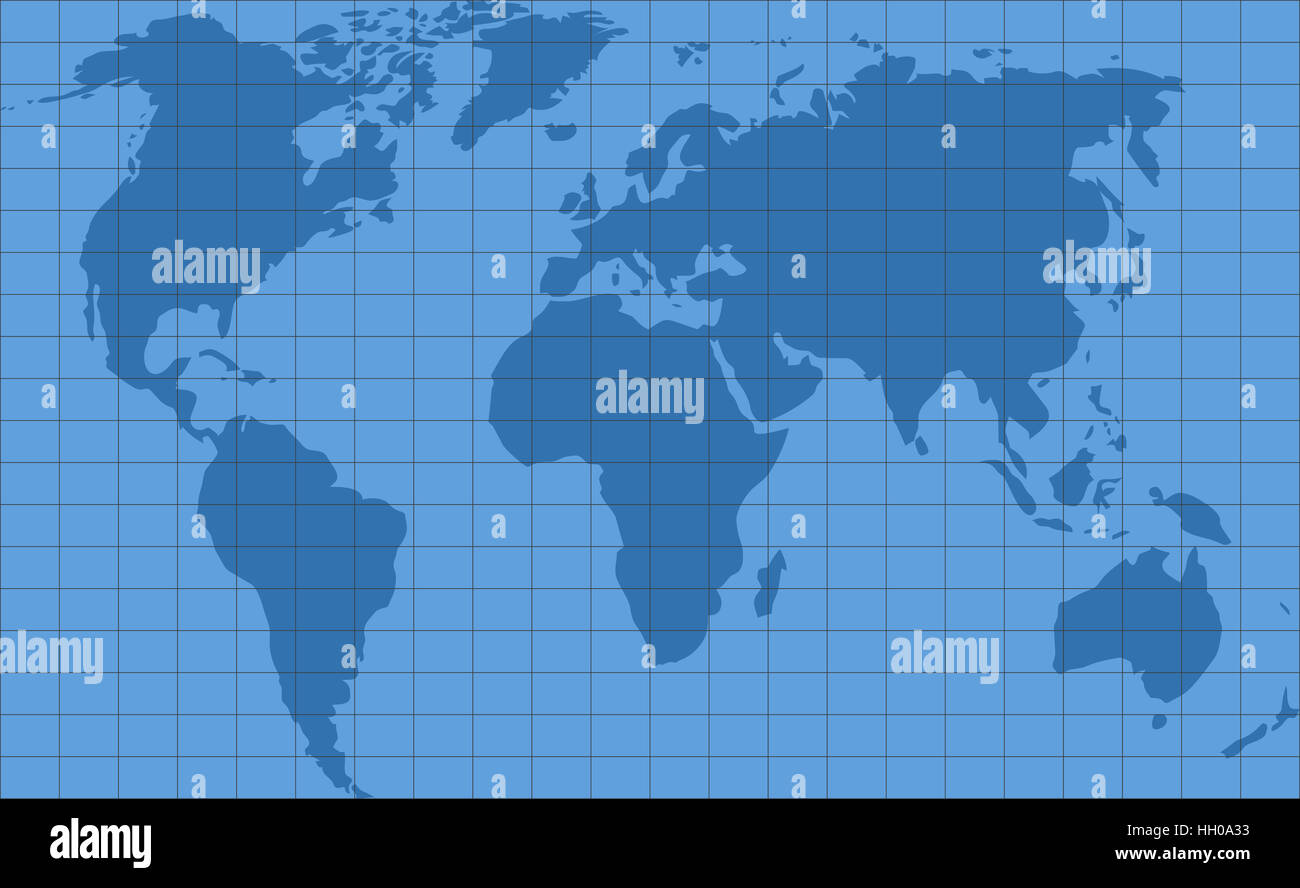 Gradnetzen Weltkarte. Hintergrund Karte Erde digital, Gradnetz Raster Radar, Vektor-illustration Stockfoto