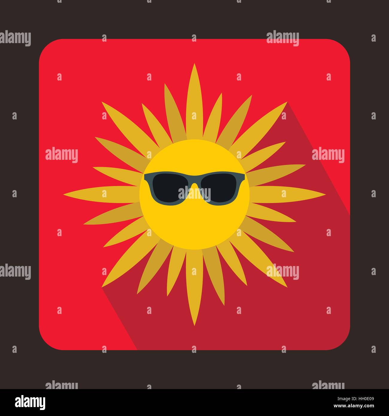 Sonne in Gläsern Symbol flach Stil Stock Vektor