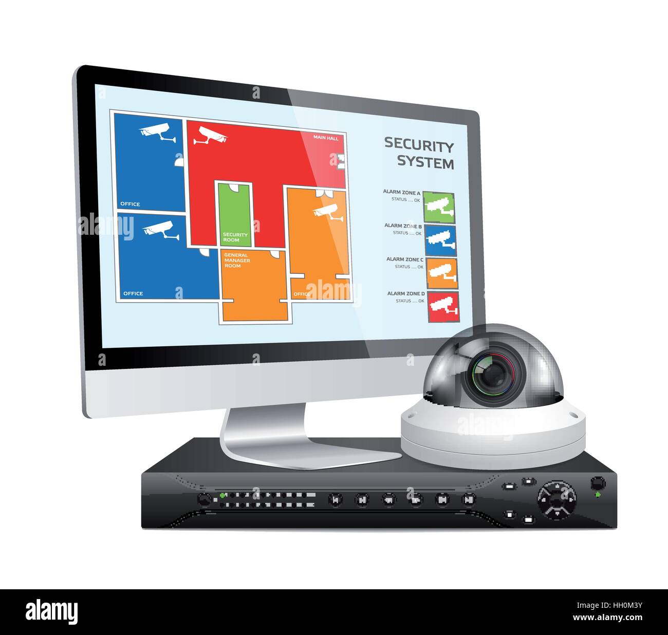 CCTV Kamera Konzept - video-Recorder DVR Stock Vektor