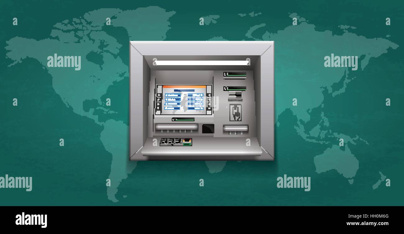 ATM - Automated Teller Machine - Bar-Konzept Stock Vektor