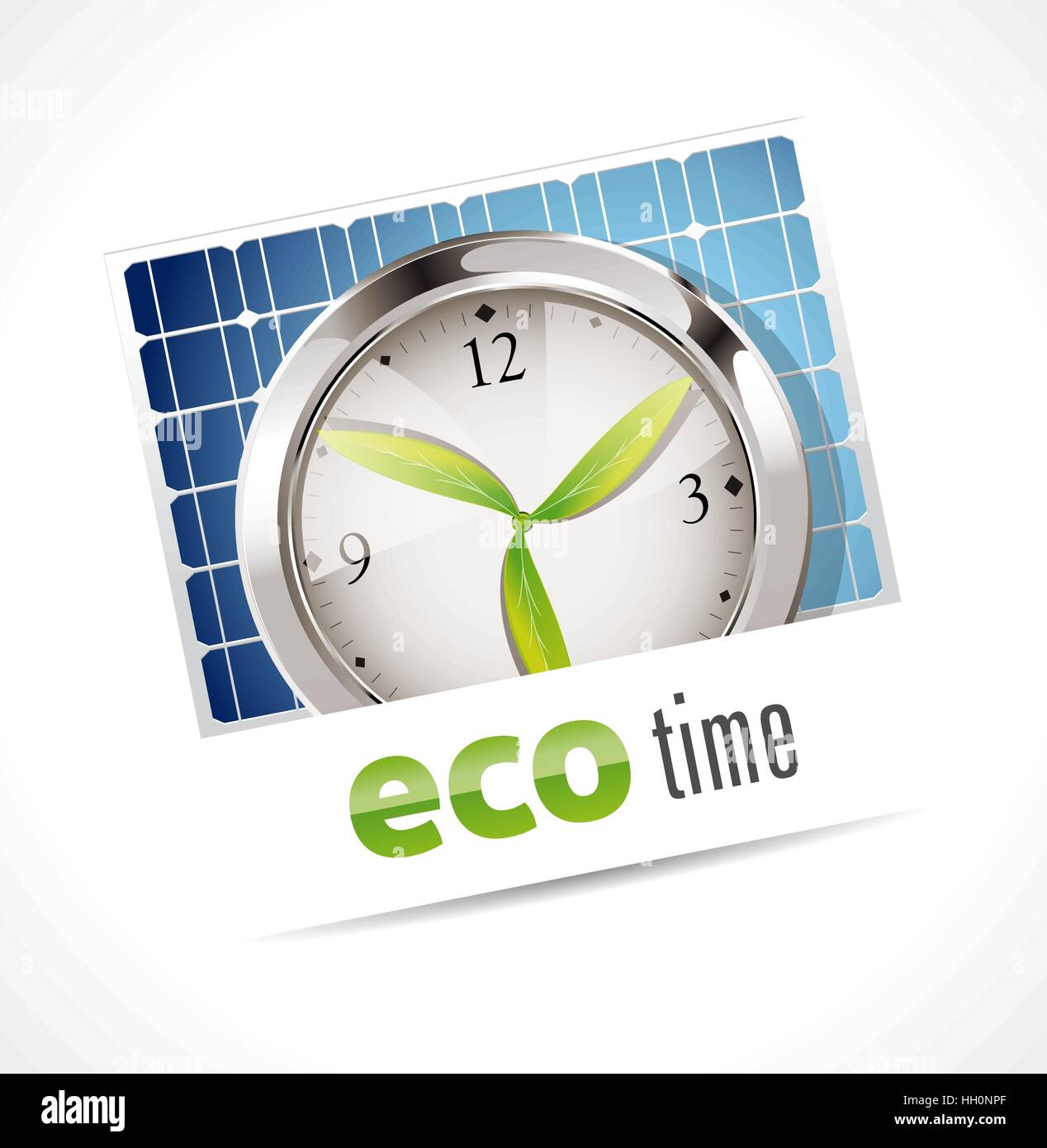 Stoppuhr - Eco Time - Ökologie-Konzept Stock Vektor