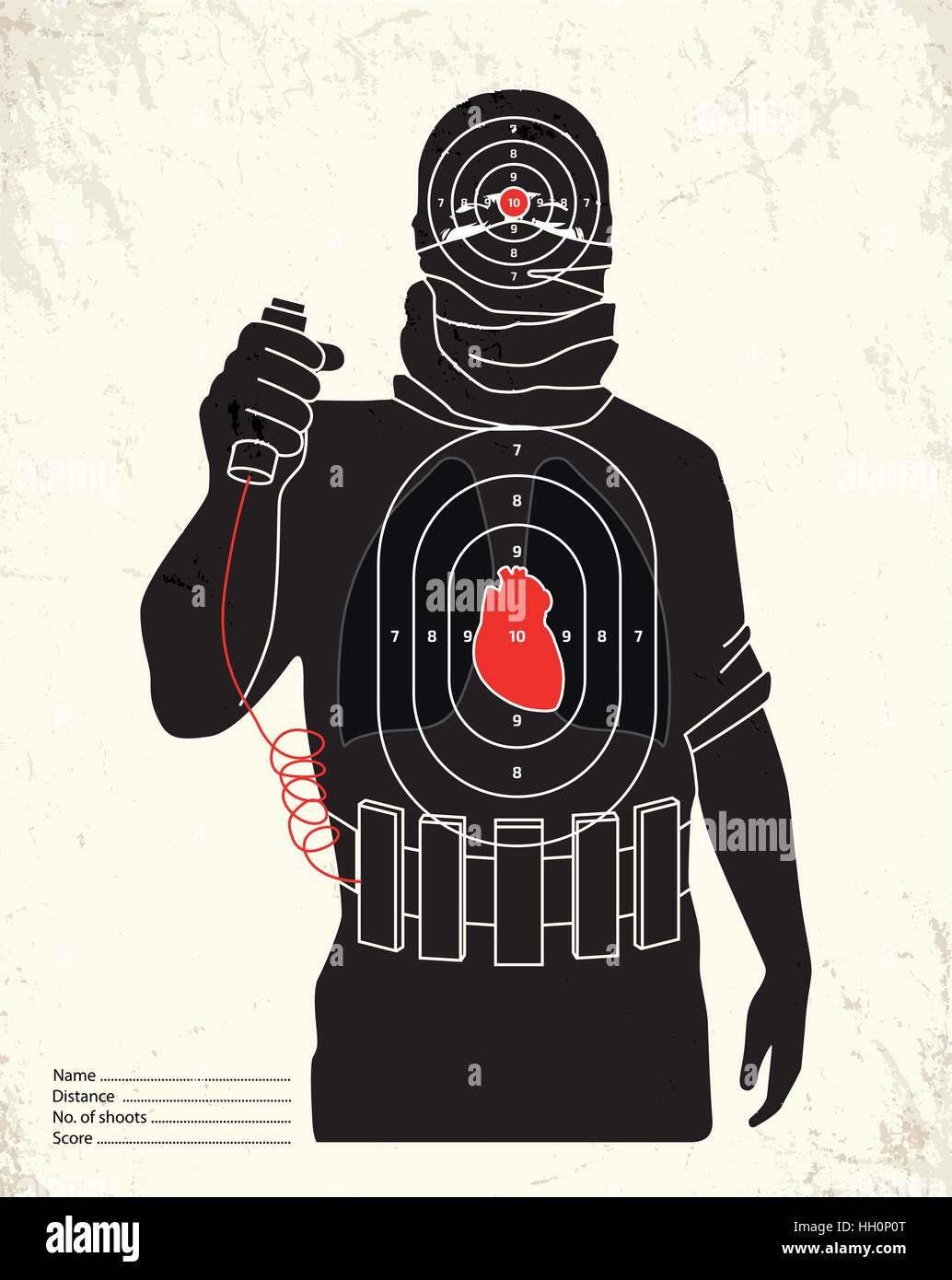 Terrorist - Palette Zielscheibe Stock-Vektorgrafik - Alamy