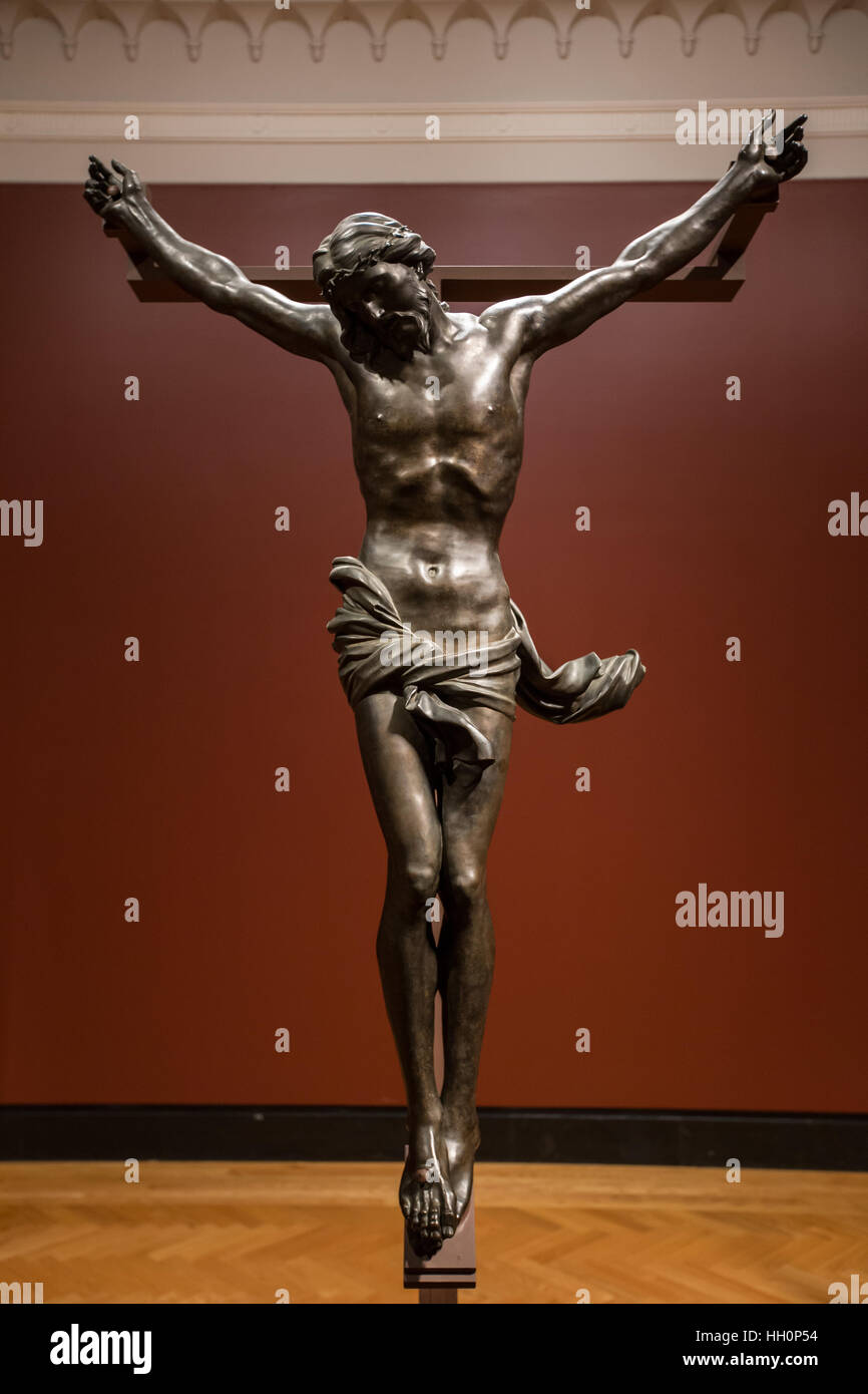 "Jesus am Kreuz" Skulptur Stockfoto