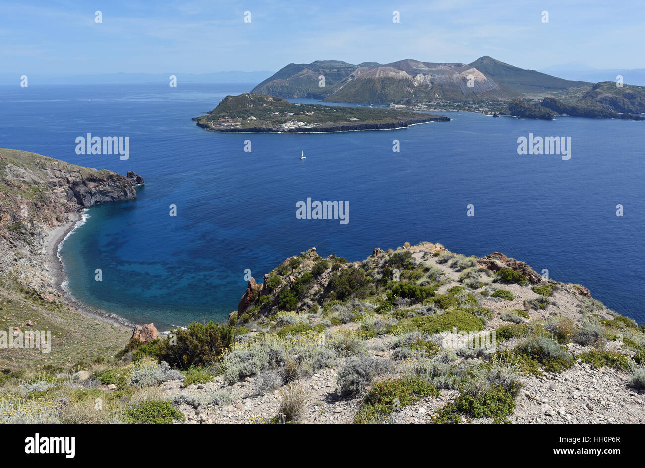 Vulcano von Lipari, Äolischen Inseln Stockfoto