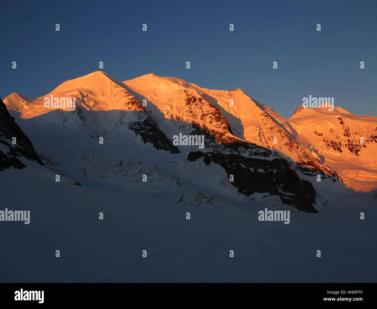 Piz Palu, Bernina-Alpen, St. Moritz, Schweiz Stockfoto